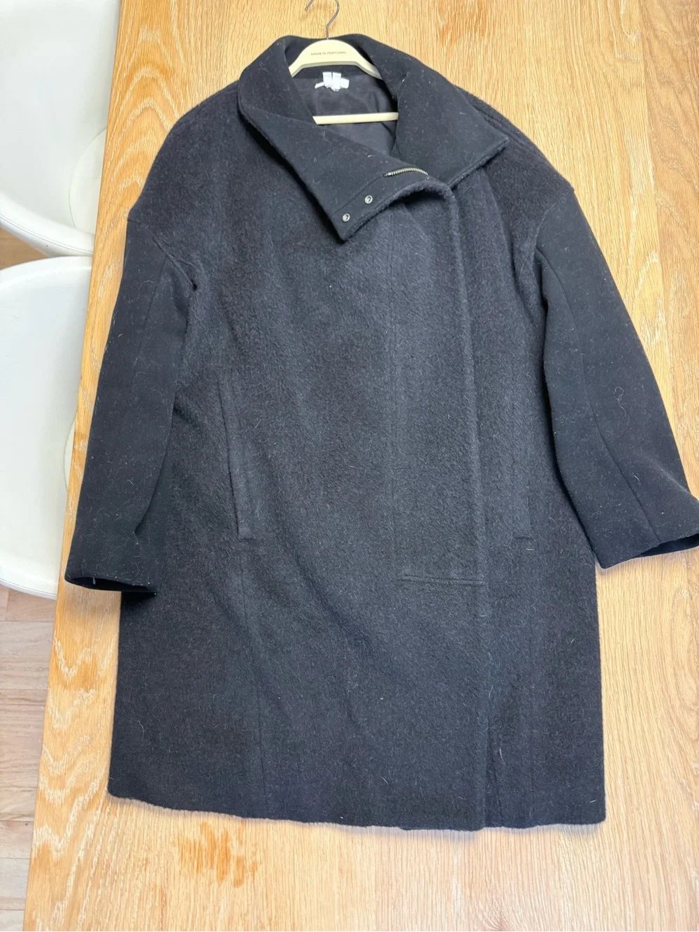 Helmut Lang Women’s Black Wool Blend Oversized Coat